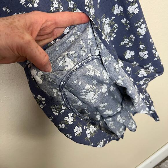 Hollister Blue Floral Strappy Summer Dress Small - Picture 4 of 11